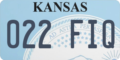 KS license plate 022FIQ