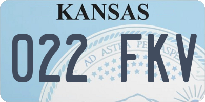 KS license plate 022FKV