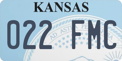 KS license plate 022FMC