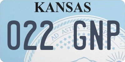 KS license plate 022GNP