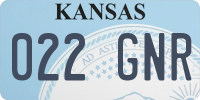 KS license plate 022GNR