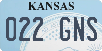 KS license plate 022GNS