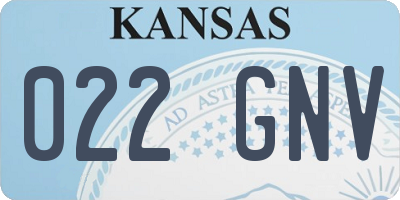 KS license plate 022GNV