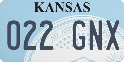 KS license plate 022GNX