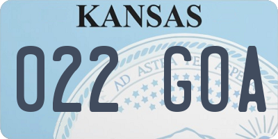 KS license plate 022GOA