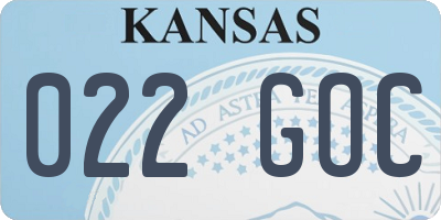 KS license plate 022GOC
