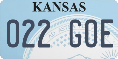 KS license plate 022GOE