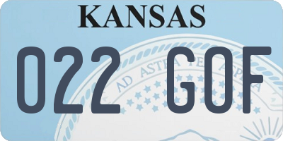 KS license plate 022GOF