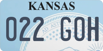 KS license plate 022GOH