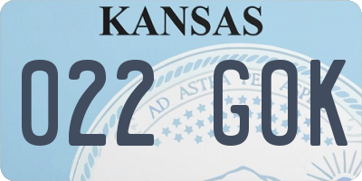 KS license plate 022GOK