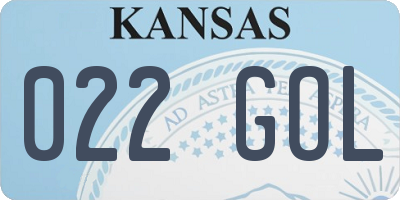 KS license plate 022GOL