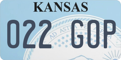 KS license plate 022GOP