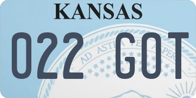 KS license plate 022GOT