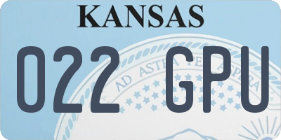 KS license plate 022GPU