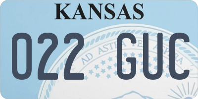 KS license plate 022GUC