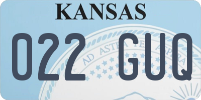 KS license plate 022GUQ