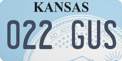 KS license plate 022GUS