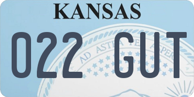 KS license plate 022GUT