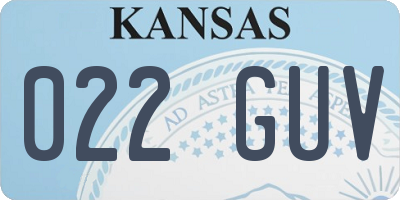 KS license plate 022GUV