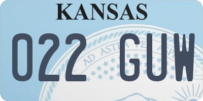 KS license plate 022GUW