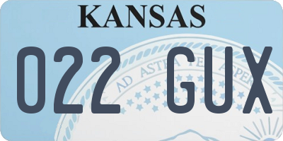 KS license plate 022GUX