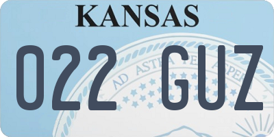 KS license plate 022GUZ