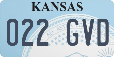 KS license plate 022GVD