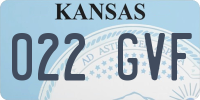 KS license plate 022GVF