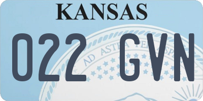 KS license plate 022GVN