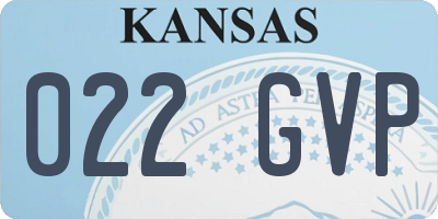 KS license plate 022GVP