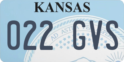 KS license plate 022GVS