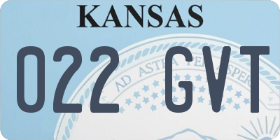 KS license plate 022GVT