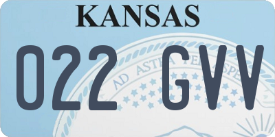 KS license plate 022GVV