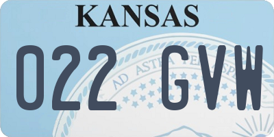 KS license plate 022GVW