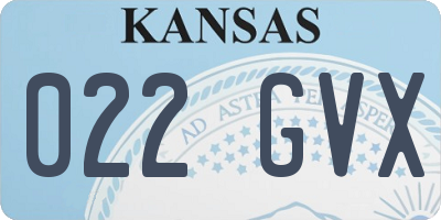 KS license plate 022GVX