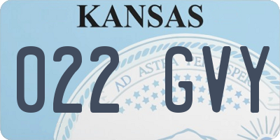 KS license plate 022GVY