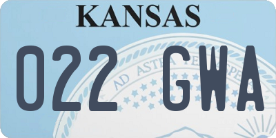KS license plate 022GWA