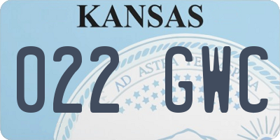 KS license plate 022GWC
