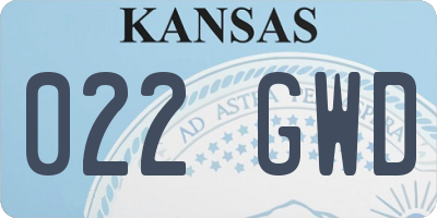 KS license plate 022GWD