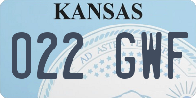 KS license plate 022GWF