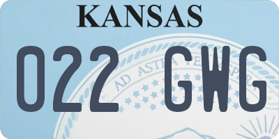 KS license plate 022GWG