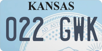 KS license plate 022GWK