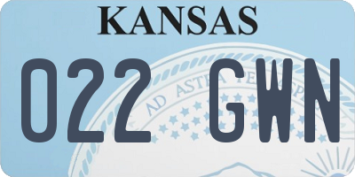 KS license plate 022GWN