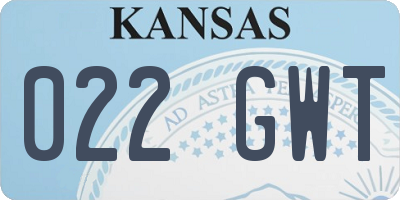 KS license plate 022GWT