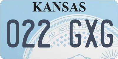 KS license plate 022GXG