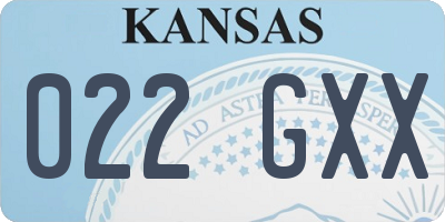 KS license plate 022GXX