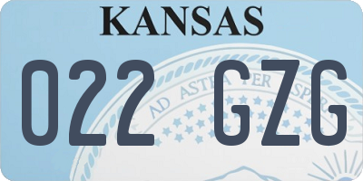 KS license plate 022GZG