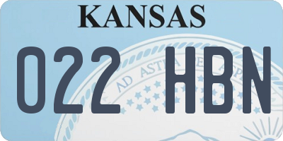 KS license plate 022HBN