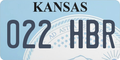 KS license plate 022HBR