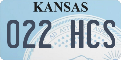 KS license plate 022HCS